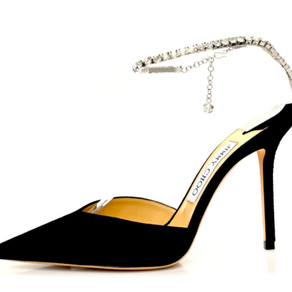 Jimmy Choo 
Suede Crystal Saeda 100 Pumps